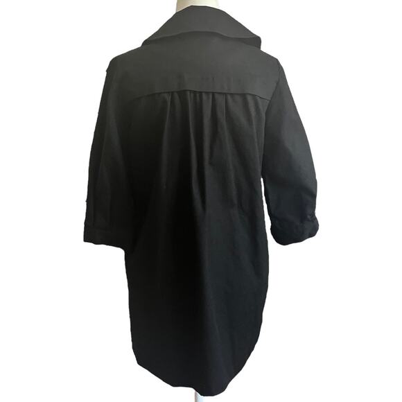 Tsumori Chisato Embroidered Black Trench Coat Jacket Size S - Picture 3 of 14